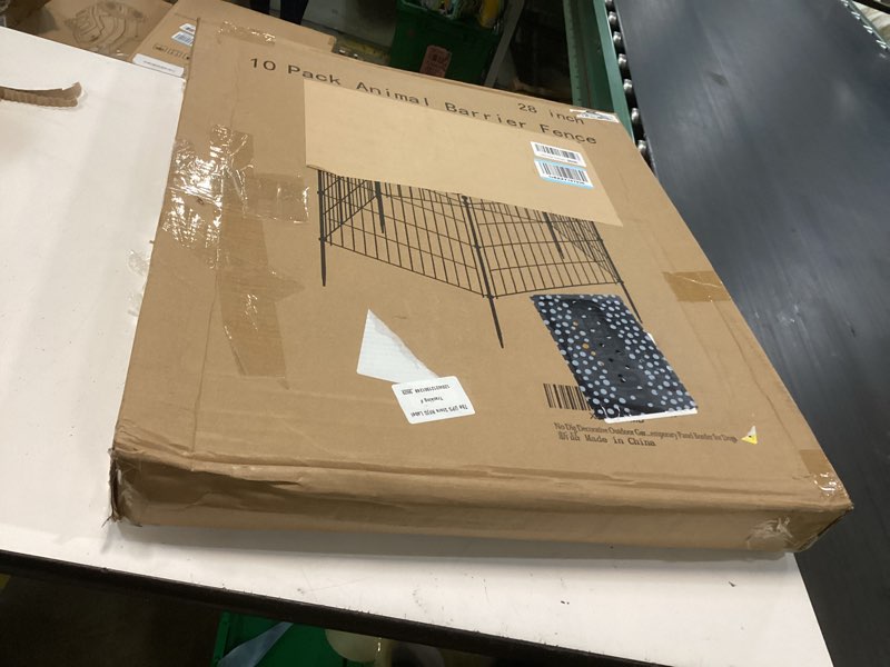 Condition photo showing New/Like New for 10 panels no dig decorative garden fence panel – 28" h x 19.6' l rustproof metal dog fence outdoor for yard, animal barrier fence for pet, garden border, patio, flower beds| temporary fencing 10 panels-28 in(h) x 19.6 ft(l)
