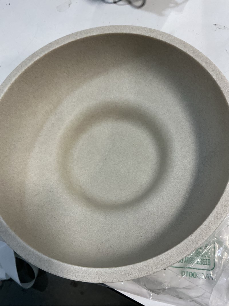 Condition photo showing Good Condition for ymxyjm large decorative bowl, modern handicraft resin bowls for home decor, decorative fruit bowl for kitchen counter, stylish key bowl for entry table, artificial stone beige