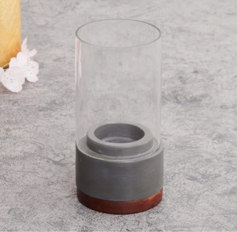 (SIMILAR ITEM)Home Centre Marshmallow Grey Solid Polyresin Votive Small Candle Holder