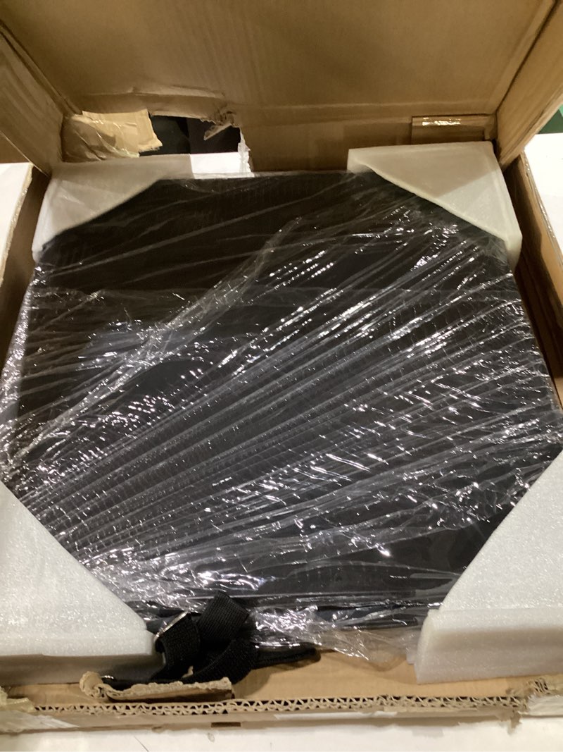 Condition photo showing Good Condition for 10U Open Frame Server Rack, 4 Tier Wall-mountable Network Rack w/Swivel Casters, Two Rack Shelves, Top & Bottom Panels, for Stereo/Computer/Data/IT Equipment, 19.6” L x 18.7” W x 23.4” H 10U Rack w/ 2 shelves