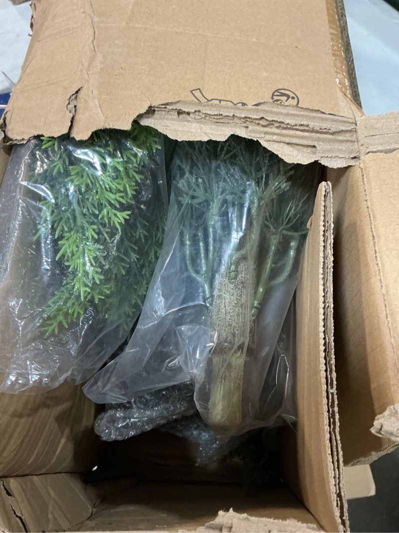 Condition photo showing Good Condition for Briful 4ft Cedar Topiary Trees Artificial Outdoor Set of 2, Realistic Faux Cedar Pines with Pots, UV Resistant Christmas Greenery for Holiday Decor, Indoor Farmhouse Entryway Patio Door Plants 2pcs 4ft Cedar 4ft