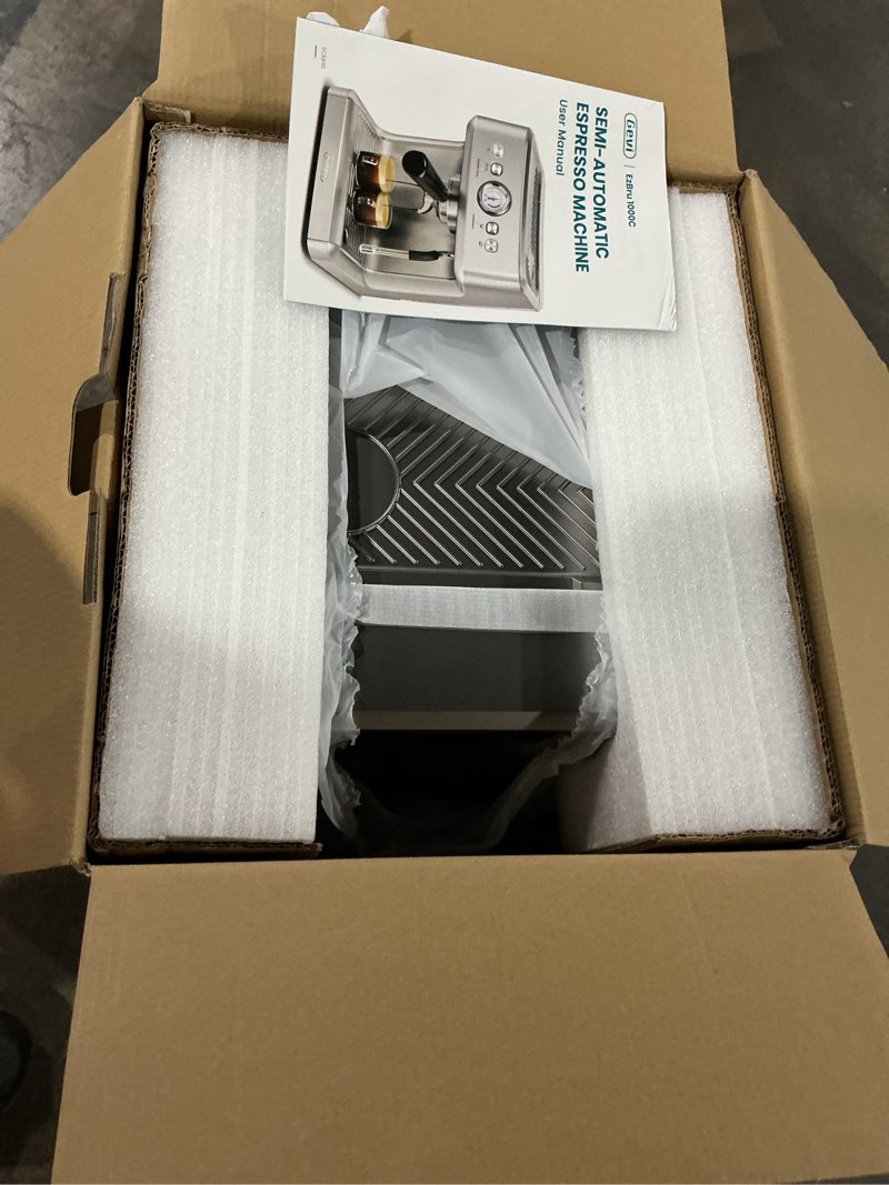 Condition photo showing Good Condition for gevi ezbru 1000c commercial grade espresso machine | 20bar pump + pid temp control (adjustable shot/temp) | 58mm portafilter w/pressure gauge | 2.2l tank & barista kit | home & café use