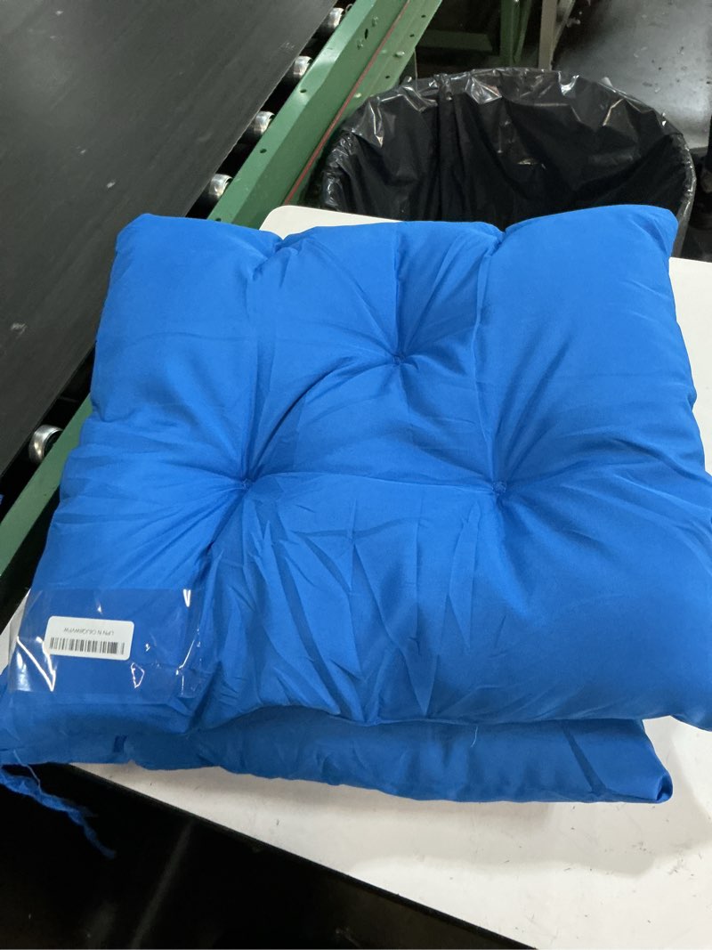 Condition photo showing As Is for wenqik outdoor bench cushion waterproof bench cushion for outdoor furniture soft thicken porch swing pad with ties for indoor garden patio seat(navy blue,44 x 19 x 5 inches,classic) navy blue 44 x 19 x 5 inches classic