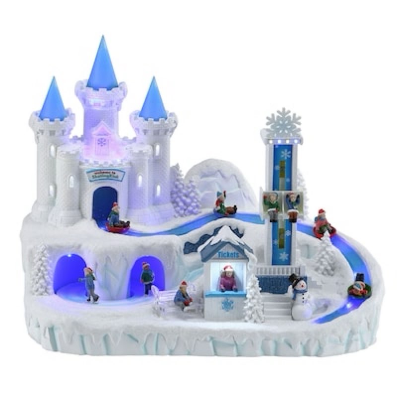 Carole Towne Ice Park Palace Animatronic Lighted Musical Village scene