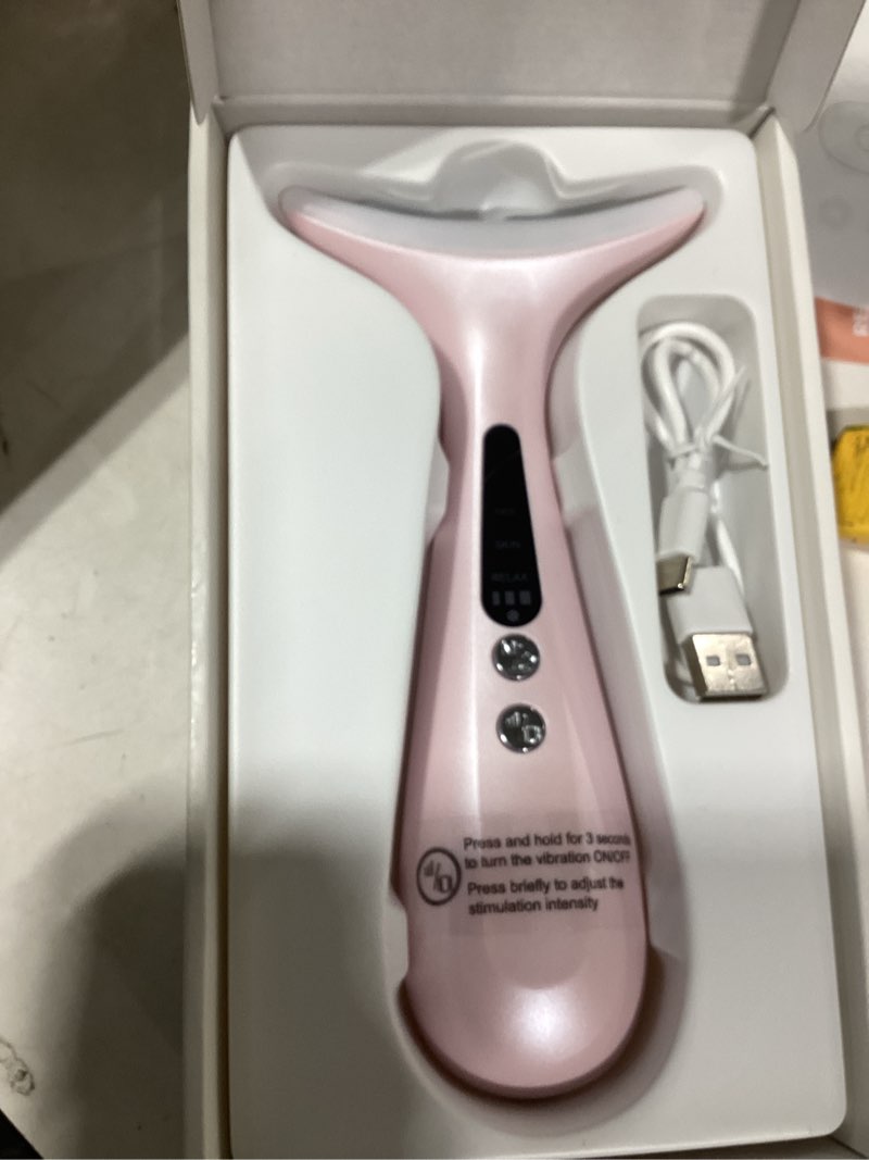 Condition photo showing Good Condition for Red Light Therapy for Face & Neck, Skin Lifting & Firming - at Home Skin Care Face Sculpting Tool and Neck Massager-Pastel Pink Single Head Pastel Pink-single Head