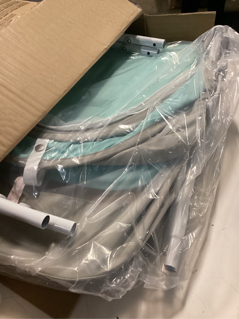Condition photo showing Good Condition for Dream On Me Karley Bassinet, Award Winner Lightweight Travel Baby Bassinet, Foldable Bedside Sleeper, Adjustable Double Canopy, Spacious Design, Soft Fabric, Storage Basket – Blue and Grey