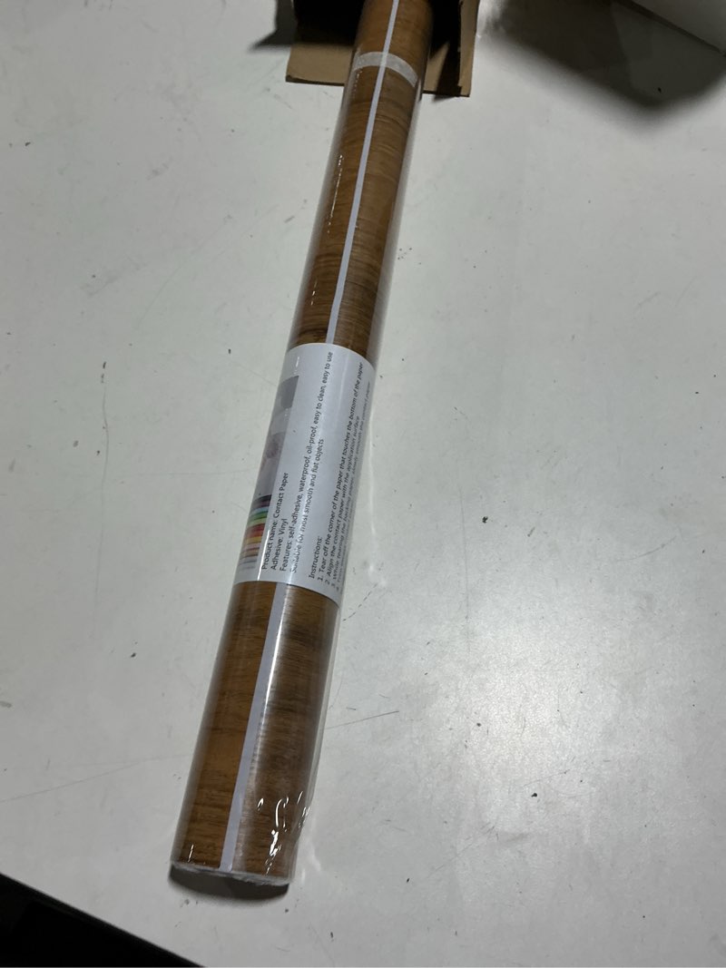 Condition photo showing Good Condition for cosnight 23.6" ×118" wood grain wallpaper peel and stick vinyl film self adhesive decor wall paper for cabinet drawer shelf liner easy to clean 23.6" x 118" brown