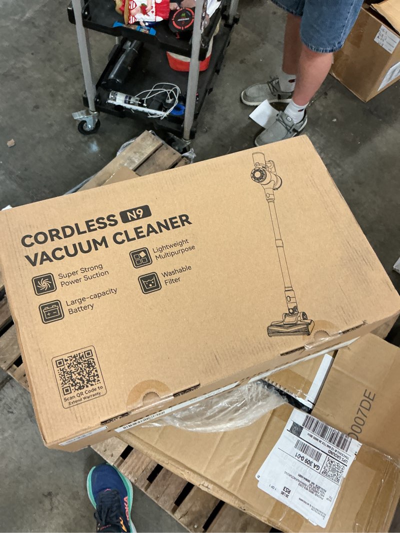 Condition photo showing As Is for yoma - n8 cordless vacuum cleaner, lightweight stick vacuum with powerful suction, 2200mah battery, 40 mins runtime - golden