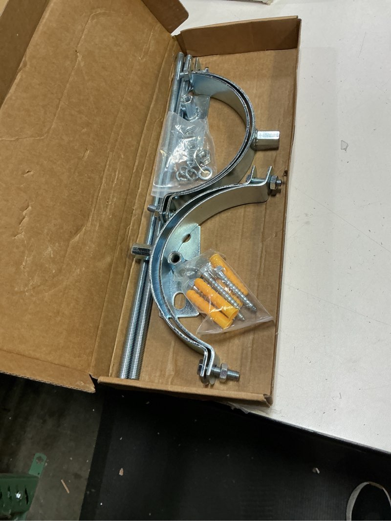 Condition photo showing New/Like New for 6 1/2Inch Chimney Pipe Bracket,Wall Support Chimney Pipe Holder?Stove Pipe Hanger?B Vent Wall Strap?Rigid Split Ring Hanger,Lengthened 16-inch Screw 6 Inch