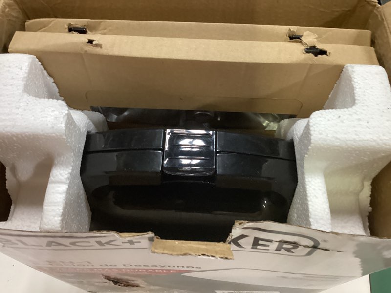 Condition photo showing Good Condition for black+decker 3-in-1 waffle iron, wm2000sd, grill and sandwich press, non-stick removable plates, space saving compact design black/silver compact design waffle maker