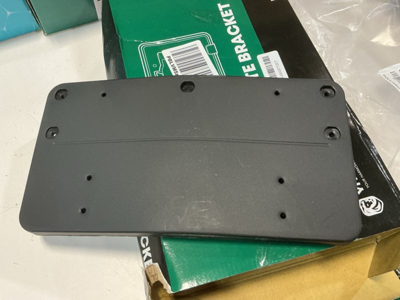 Condition photo showing Good Condition for yhtauto front license plate bracket w/o screws compatible with mercedes-benz c250 2012-2015, c300 2012-2014, c350 2012-2015, plastic black bumper license plate frame, no drill licence plate holder