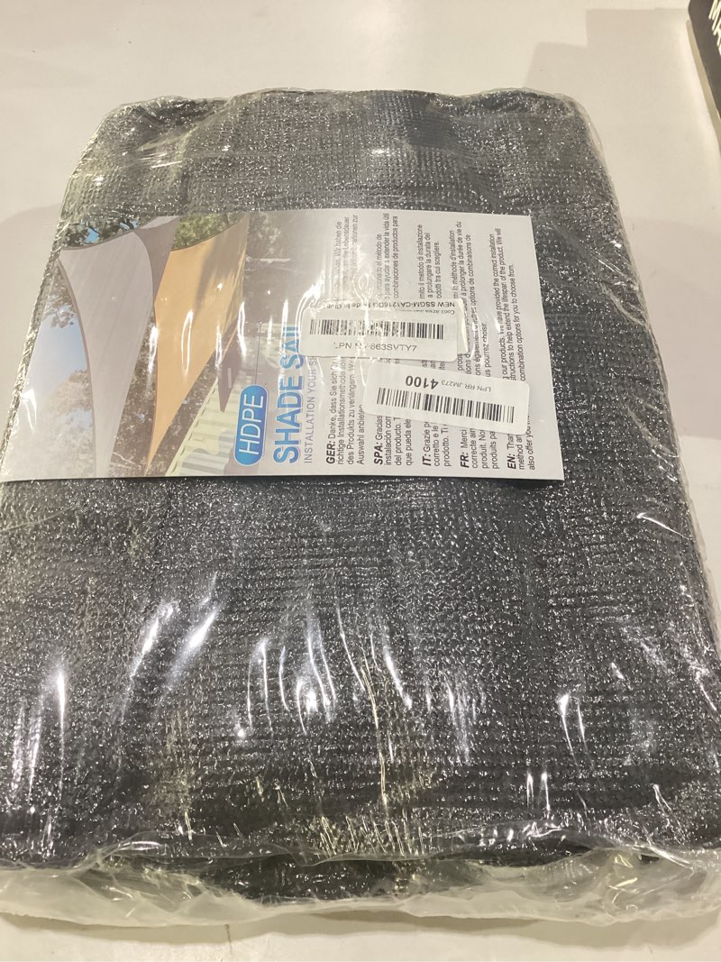 Condition photo showing New/Like New for cool area sun shade sail 12x16ft rectangle shade canopy outdoor sunshade for patio backyard garden, dark grey