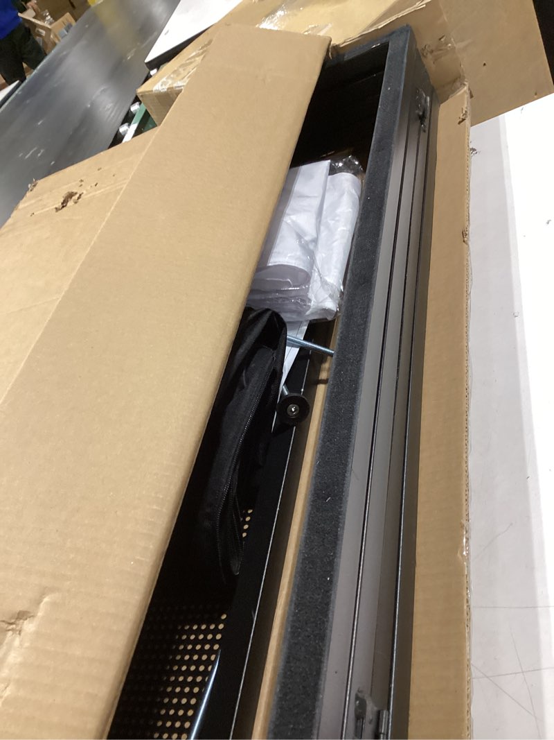 Condition photo showing Good Condition for DJ Booth Table Station 44"x42"x21", DJ Facade Booth w/Black & White Lighting Scrims, Detachable 40"x20" DJ Table, Carrying Bag, Foldable Metal Frame DJ Booth Panel for Show, Party, Gathering 40x20 DJ Booth