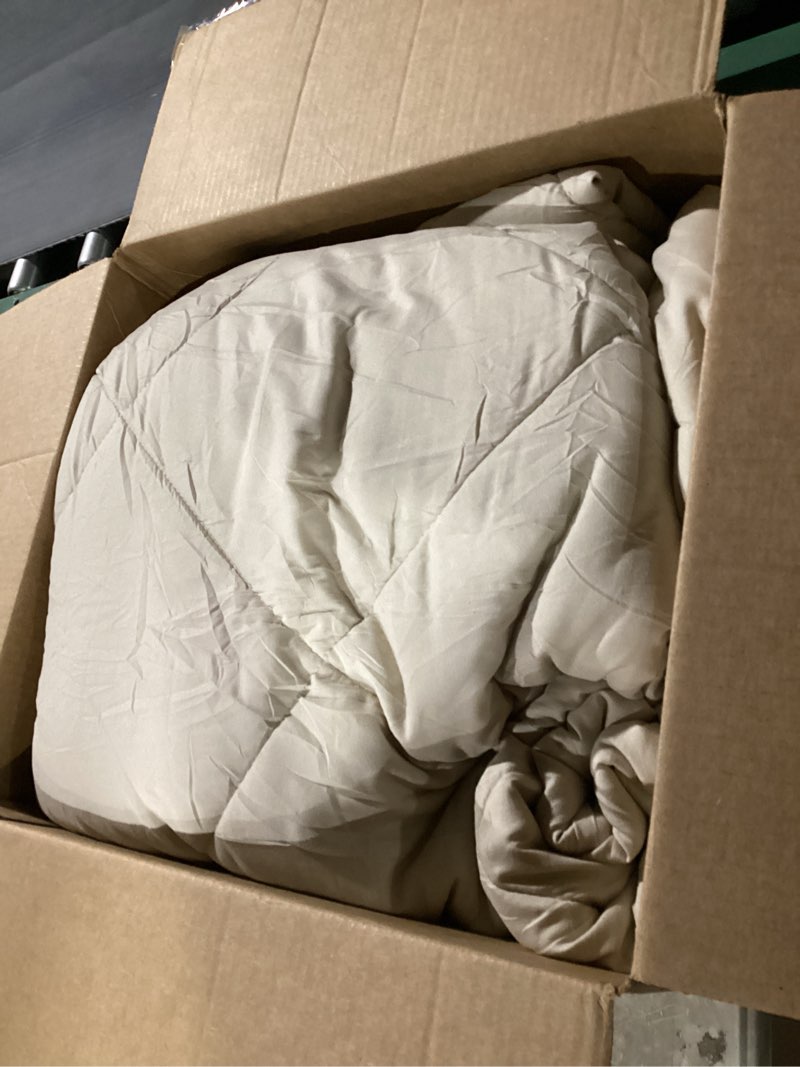 Condition photo showing As Is for cozylux king size comforter set linen - 7 pieces bed in a bag king, luxury soft bed set for all seasons, bedding set with down alternative comforter, sheets, pillowcases & shams linen king