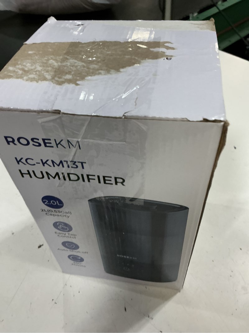 Condition photo showing New/Like New for rosekm humidifiers for bedroom, 2.0l cool mist humidifier for home plant and baby nursery, quiet ultrasonic humidifier with 360° nozzle, auto shut-off, filterless, black 2.0l standard humidifier