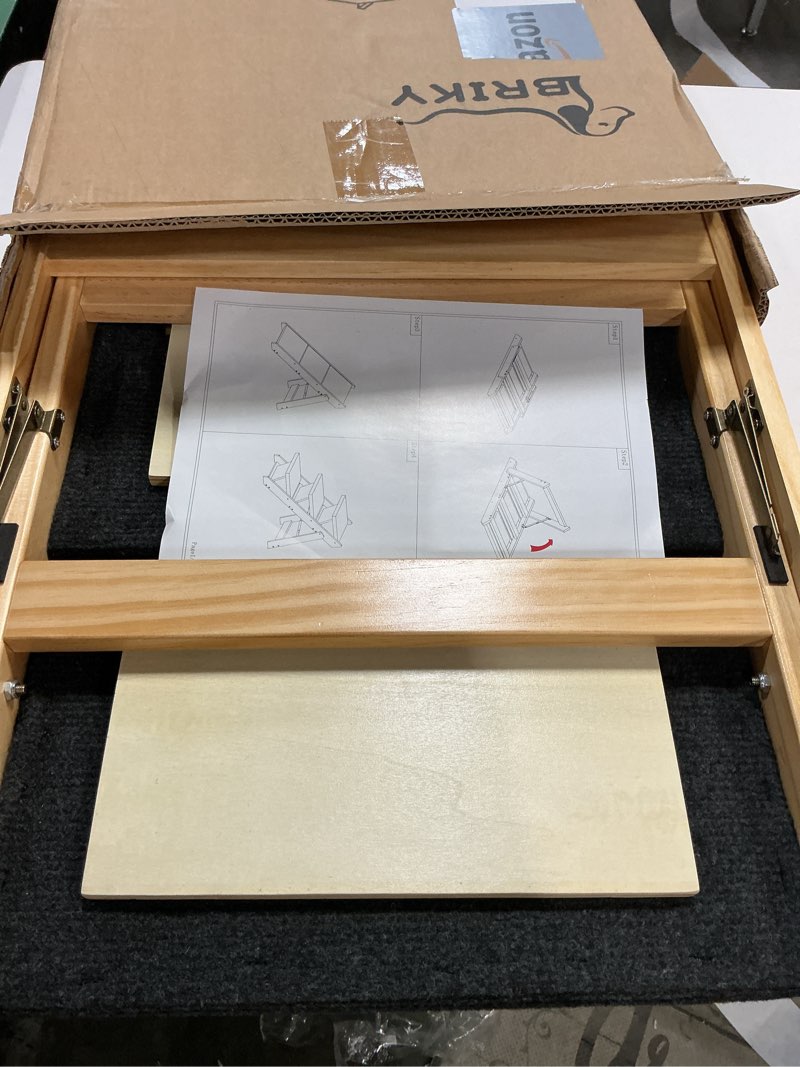 Condition photo showing Good Condition for BRIKY 19.5" H Dog Stairs for Small Dogs, Non-Silp Wooden Dog Steps for Bed and Couch, Foldable 3-Step Pet Stairs for Medium Dogs and Old Cats, No Assembly Required 27.6" L x 18.5" W x 19.5" H - 3 steps