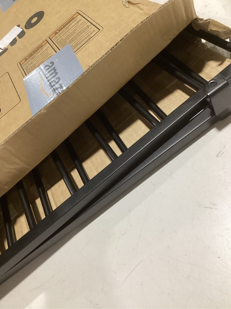 Condition photo showing Good Condition for babelio 34" tall no bottom bar baby/dog gate for stairs, house and doorways, 29.7-46.5" auto close safety pet gates with large walk thru door, hardware mount, black boundless - black 29.7-46.5"w x 34"h