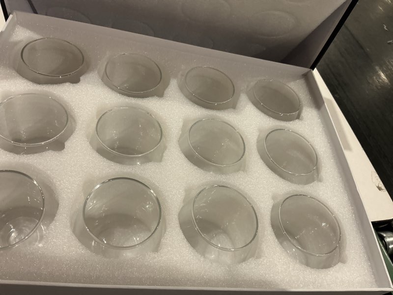 Condition photo showing Good Condition for stemless wine glasses set of 12,16 oz stemless wine glass cups,clear christmas red wine glassware white wine glass tumblers,elegant crystal bourbon glasses water cups for wine,whiskey
