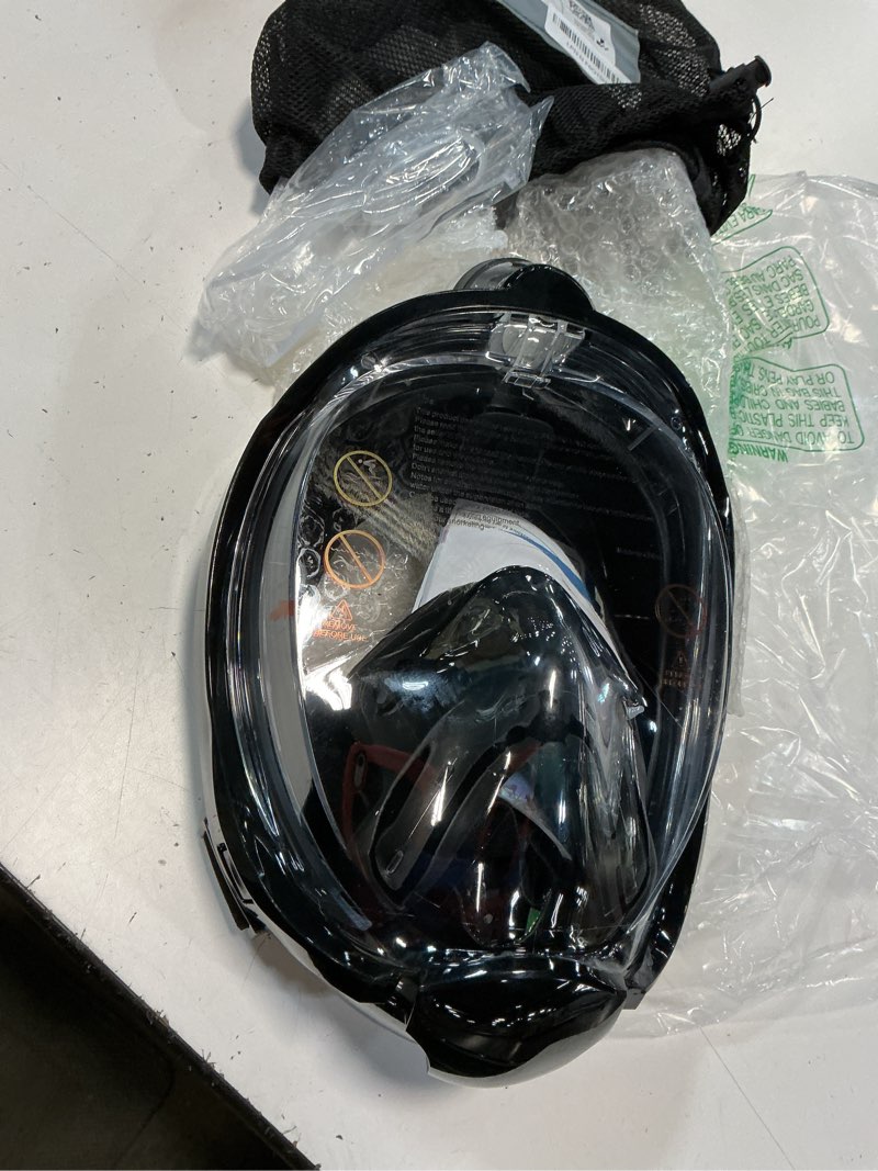 Condition photo showing Good Condition for greatever g2 full face snorkel mask adults with latest dry top system | snorkeling gear for adults with 180° panoramic view, foldable design, camera mount, anti-fog and anti-leak protection black large/ x-large