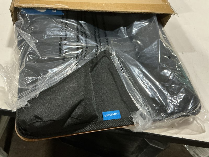 Condition photo showing Good Condition for LAPGEAR Home Office Pro Lap Desk with Wrist Rest, Mouse Pad, and Phone Holder - Espresso Woodgrain - Fits up to 15.6 Inch Laptops - Style No. 91612 Espresso Woodgrain Home Office Pro W/Wrist Rest