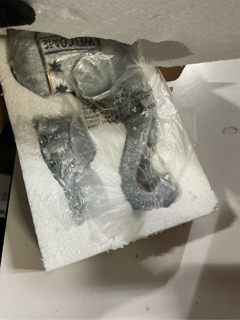 Condition photo showing New/Like New for RM ROOMERS Elephant Garden Decor, 2 PCS Elephant Sculptures for Outdoor Resin Solar Elephant Statues Watering, Elephant Decor for Yard, Animal Statues for Patio, Birthday Gifts for Women Grey and Black