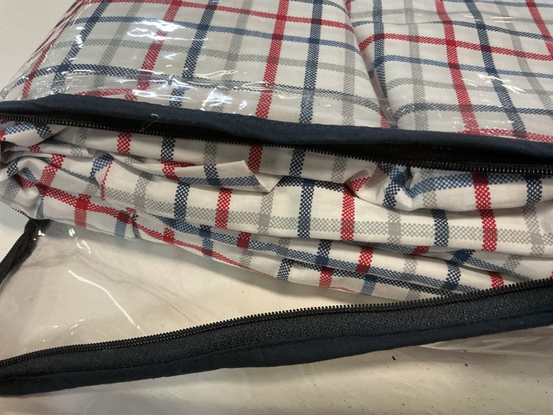Condition photo showing Good Condition for nautica - twin sheet set, cotton percale bedding set, crisp & cool, lightweight & breathable (boating tattersall red, twin) twin boating tattersall red