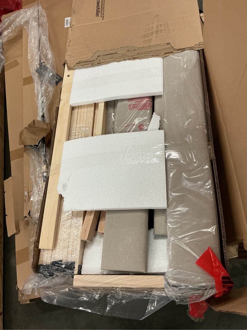 Condition photo showing New/Like New for Novilla Queen Bed Frame with Headboard, Bed Frame Queen Size with Wood Slats Support,Linen Upholstered Adjustable Headboard, No Box Spring Needed, Heavy Duty Feet, Easy Assembly, Beige