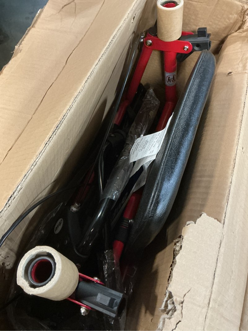 Condition photo showing Good Condition for drive medical rollator walker with seat - stable mobility support - height adjustable - durable steel frame construction - smooth 7.5" wheels - foldable frame - 350 lb limit - red