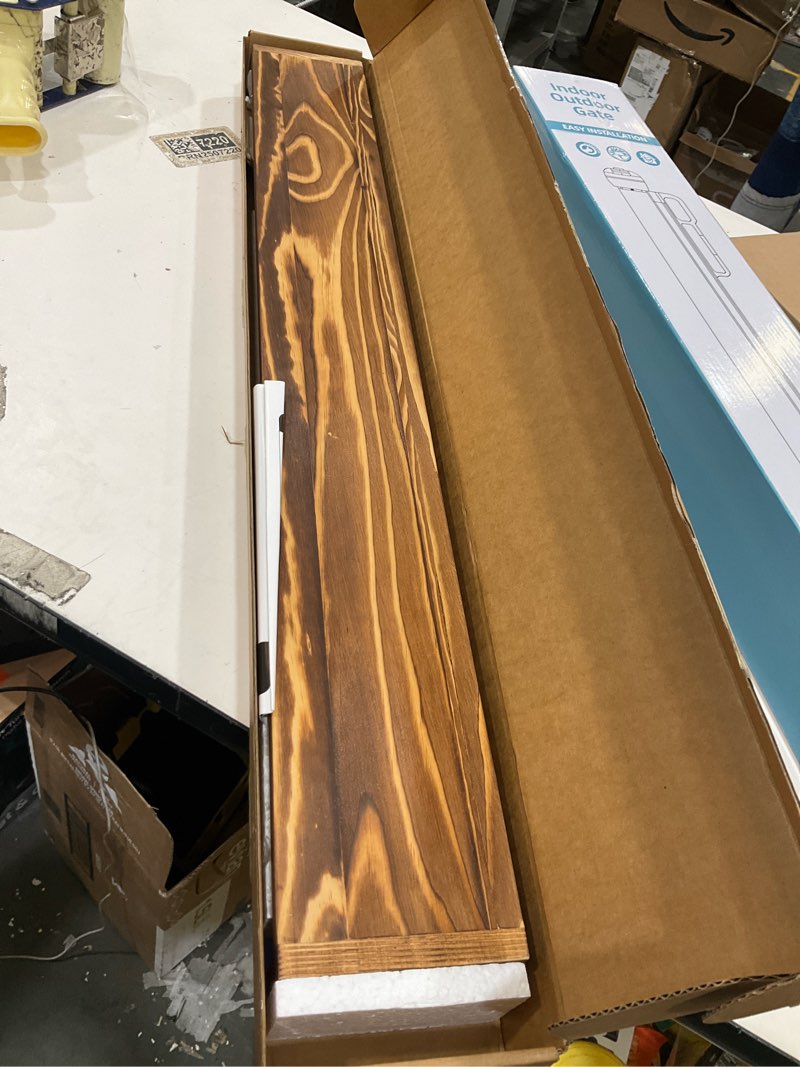 Condition photo showing Good Condition for Fun Memories Stove Top Shelf, 30" Magnetic Shelf for Kitchen Stove, Pine Wood Stove Shelves, Wall Mounted Shelves for Home Storage Organization, Heat and Pressure Resistant, 1pcs, Dark Brown