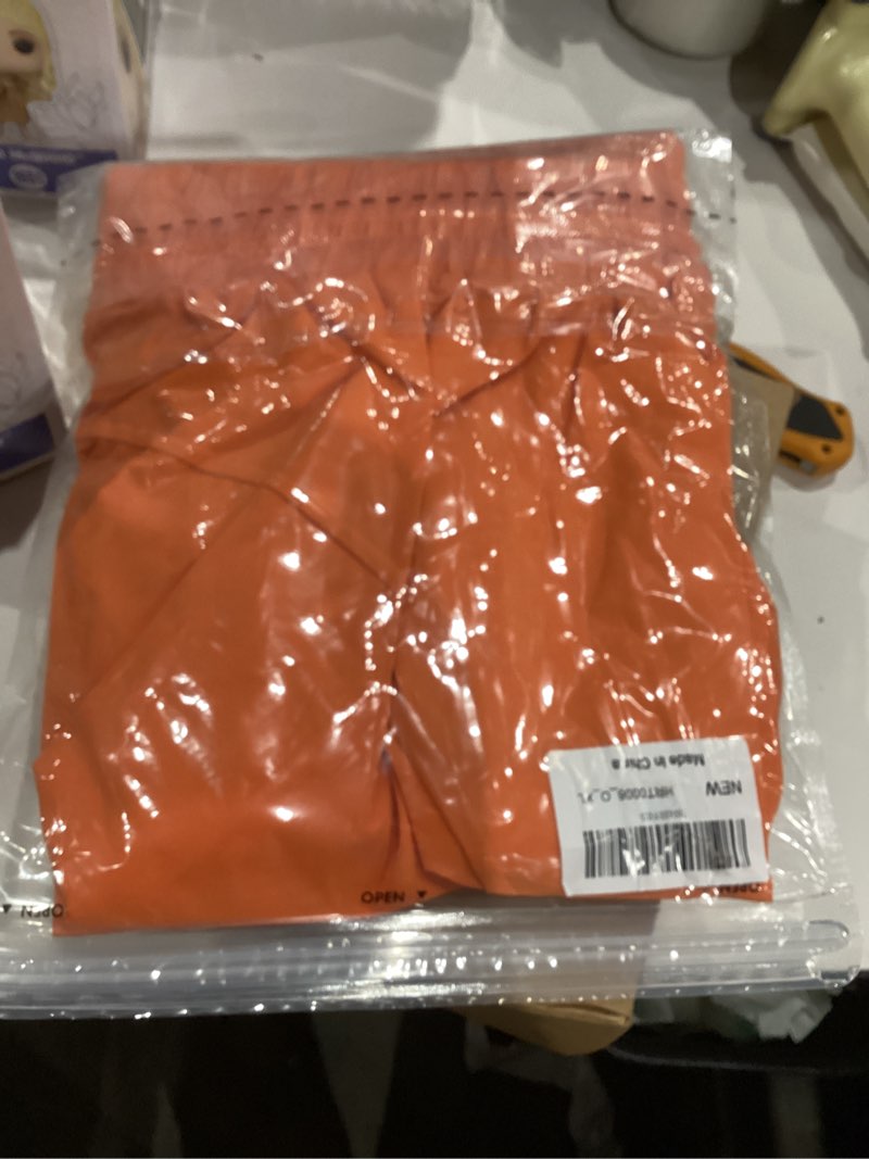 Condition photo showing New/Like New for Women's Running Shorts High Waisted Quick Dry Athletic Shorts Sports Workout Gym Track Drawstring Shorts with Pockets X-Large Orange