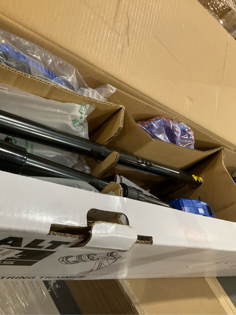 Condition photo showing As Is for kobalt 80-volt 16-in straight shaft battery string trimmer