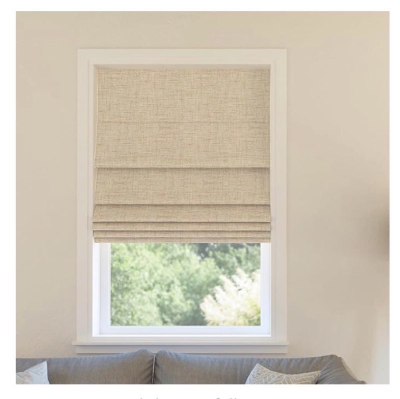 sun zero seraphina textured 100% total blackout cordless roman shade, taupe, 35" w x 64" h