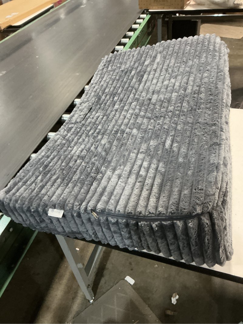 Condition photo showing As Is for ENITYA Headboard Pillow Twin, 39"x24"x8" Dorm Headboard for Sitting up,Reading & Studying, Ergonomic Triangle Backrest with Removable Cover for Daybed, Grey Twin(39"x24"x8")