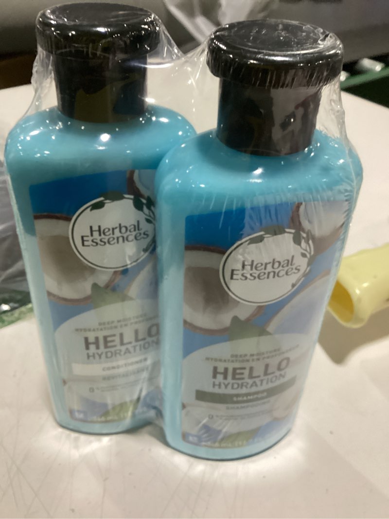 Condition photo showing Good Condition for (SET OF 2)Herbal Essences Hello Hydration Conditioner, Deep Moisture for Hair, 11.7 Fluid Ounces, Coconut Scent, Paraben Free, Dermatologist Tested, Cruelty Free