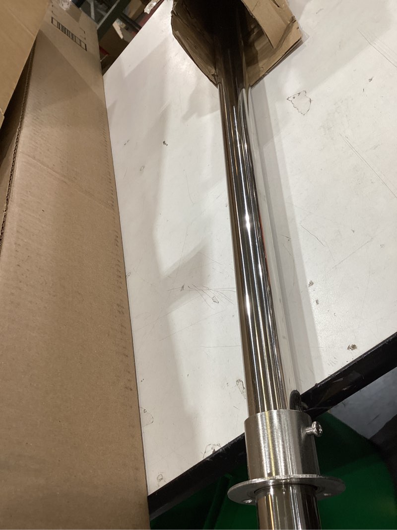 Condition photo showing As Is for closet rod 304 stainless steel wardrobe pole 1-1/4" dia 32mm | integrated design heavy-duty wardrobe pole with matching o-ring flange and mounting screw wardrobe pole (42inch ,1 pole)