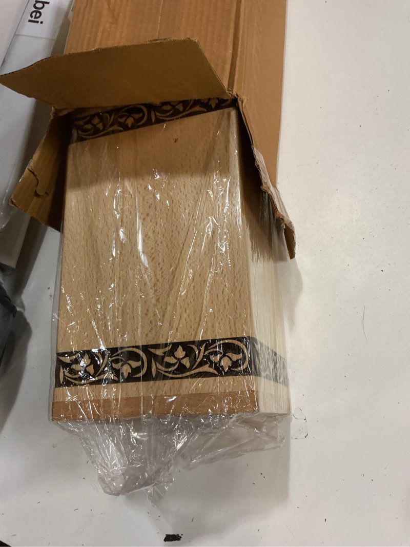 Condition photo showing Good Condition for handcrafted floral engraved wooden urns for human ashes adult large - cremation urn for ashes - burial urn for columbarium - funeral urn box (duck, 250 lb - beechwood) 250 lb - beechwood duck