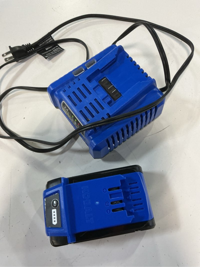 Condition photo showing As Is for kobalt 24 -volt 1 -pack lithium-ion ( 2 ah battery and charger )