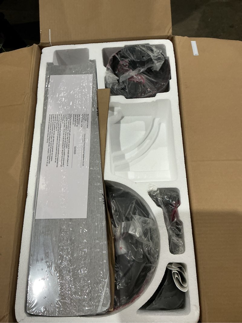 Condition photo showing As Is for harbor breeze summersville 52-in textured black with driftwood/auburn blades led indoor/outdoor ceiling fan with light and remote (5-blade)