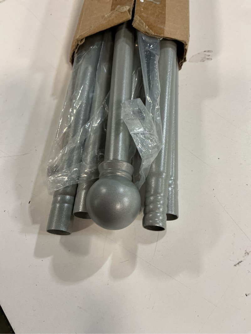 Condition photo showing New/Like New for Curtain Rods for Window 48 to 84-93, Silver 5/8 inch Splicing Single Window Curtain Rod Set with Brackets Silver 32-93''