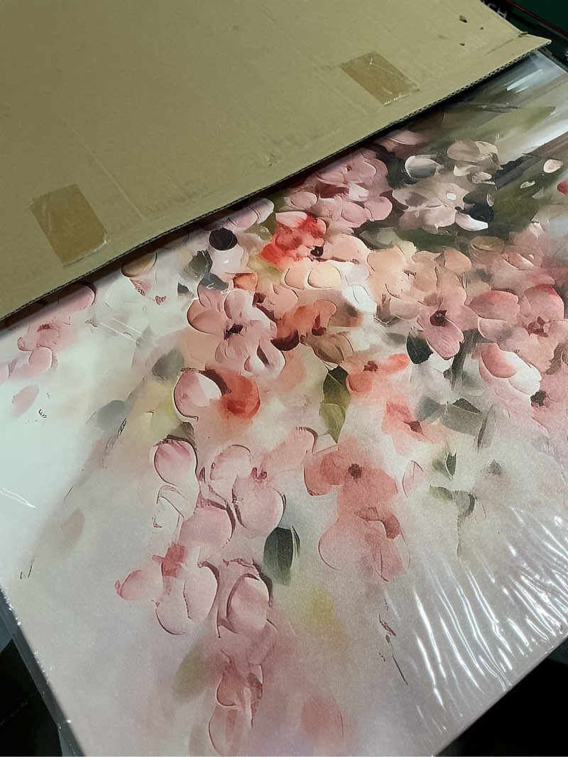Condition photo showing New/Like New for zomnai beautiful blooming pink flowers painting plants wall art decor artwork for bedroom (30x60 inches)