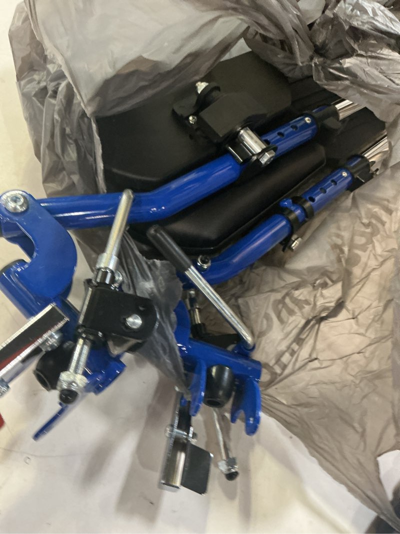 Condition photo showing As Is for Universal Wheelchair Footrest with Adjustable Height & Extendable Foot Plate -Comfort Foam Cushion, Foldable Design for Transport/Standard Chairs, Tool-Free Assembly (Blue, LK3JELR & T94 Compatible)