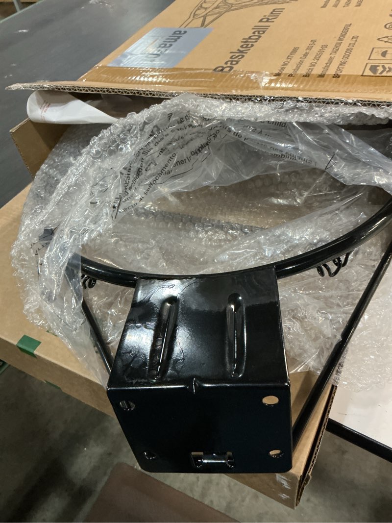 Condition photo showing Good Condition for Basketball Rim, 18" Replacement Wall Mounted Outdoor Basketball Hoop, Heavy Duty Solid Steel, Double Spring Basketball Hoop Rim with All Weather Net for Indoor and Outdoor Hanging Black