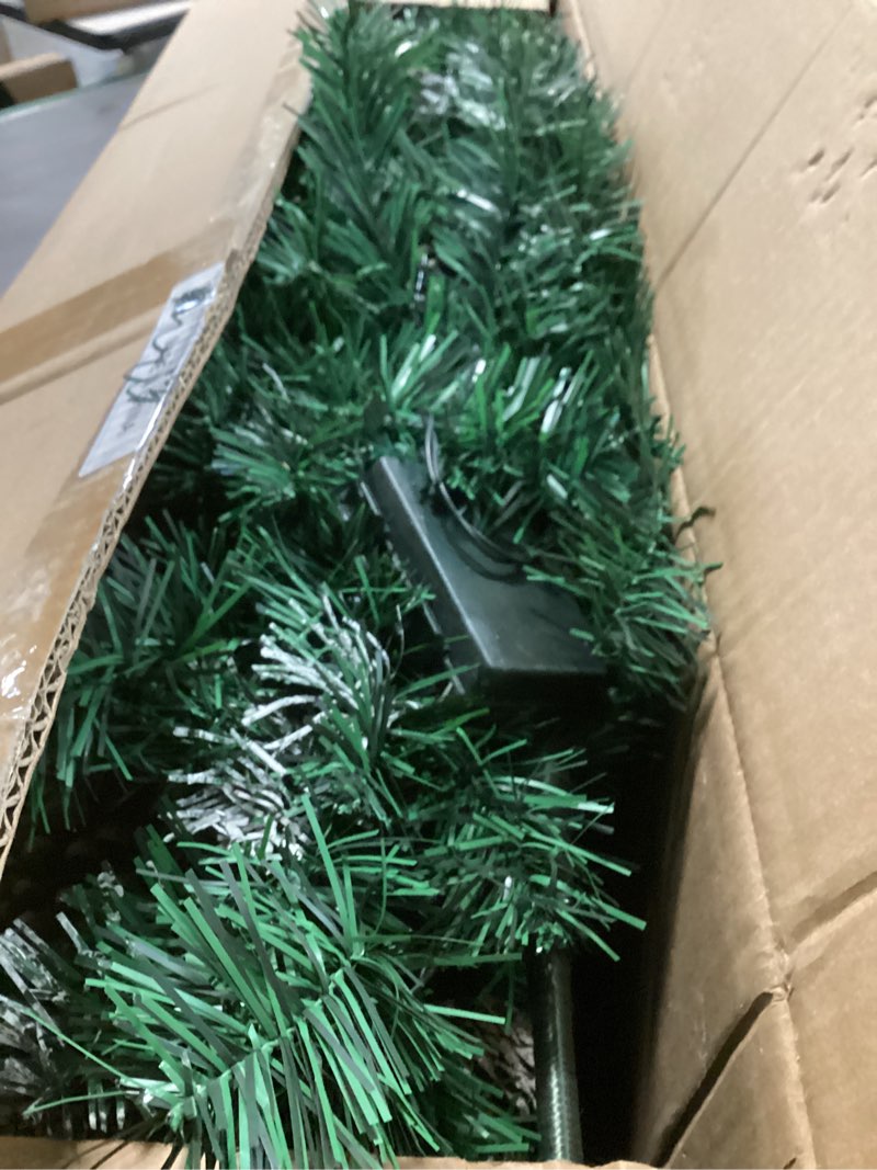 Condition photo showing Good Condition for Christmas 4-Piece Set Wreaths and Wreaths Battery Box Powered LED Lights, Set of 2 Entrance Trees, White Lights, Green