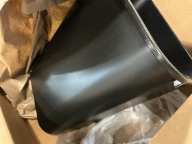 Condition photo showing Good Condition for Rubbermaid Commercial Wastebasket Trash Container, 41QT/10.25 GAL, Plastic, Black, Stackable Trash Can for Bedroom/Bathroom/Office, Fits Under Desk/Sink/Cabinet