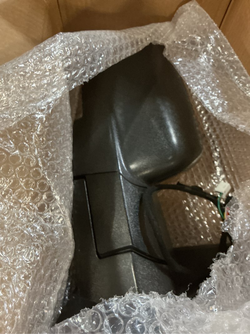 Condition photo showing New/Like New for driver side mirror compatible with 2013-2018 dodge ram 1500 2500 3500 mirrors with heated puddle lamp temperature sensor tuning led signal power fold textured black(10+2pins) black left driver side-12 pins