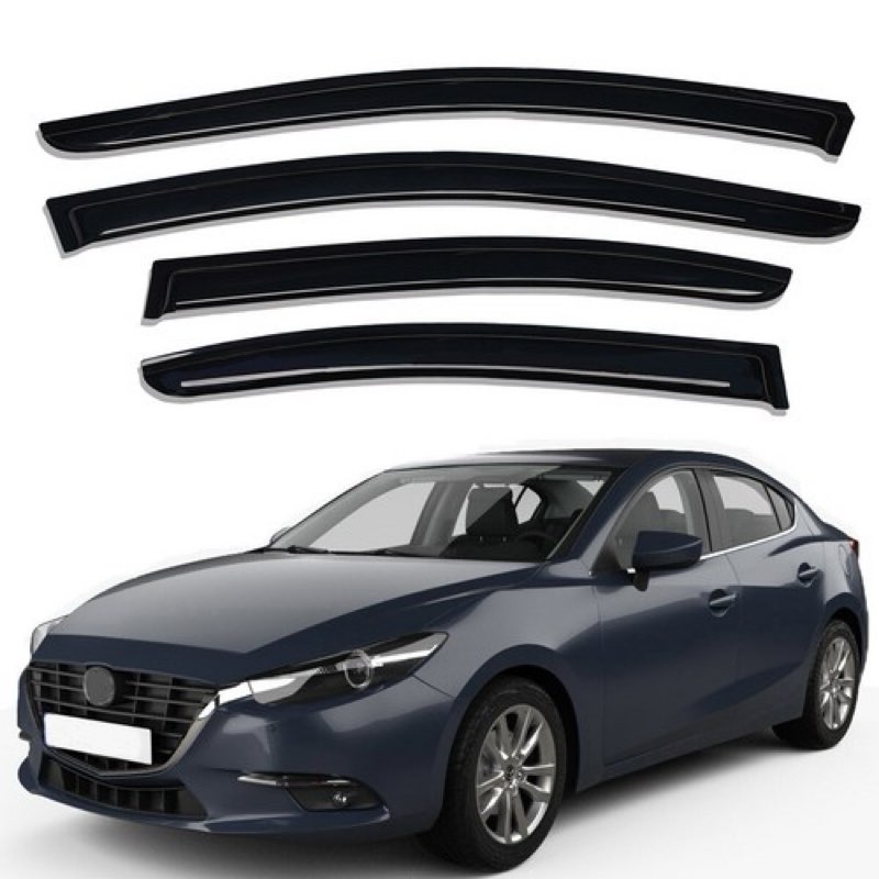 Window Visors for 2014-2018 Mazda 3 Sedan & Hatchback,Rain Guards Sun Shields Window Deflector,Tape-on Style,4PCS
