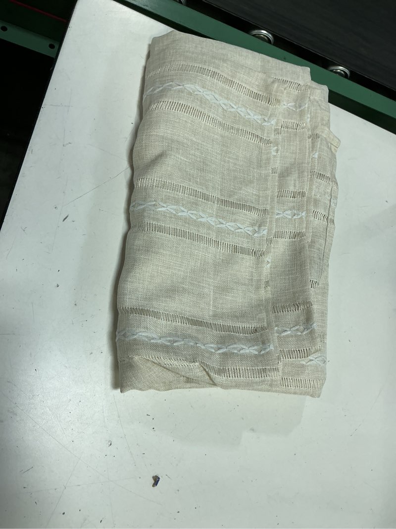 Condition photo showing Good Condition for Horaldaily Beige Cotton Blend Tablecloth 60×120 Inch Rectangular, Farmhouse Style, Wrinkle Resistant Washable Table Cloth, Hemstitched Embroidery Table Cover for Home 60" x 120" (Rectangular) Beige