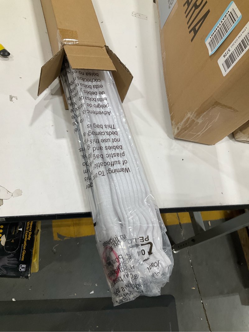Condition photo showing Good Condition for unishades no drill cordless roman shades for windows, 23" w × 64" h - light filtering - linen - white light filtering linen white 23" w × 64" h