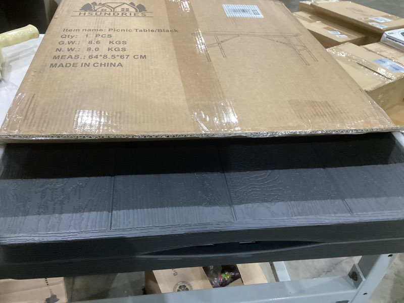 hsundries 4 ft plastic folding table,heavy duty portable table for indoor & outdoor,wood grain deskt