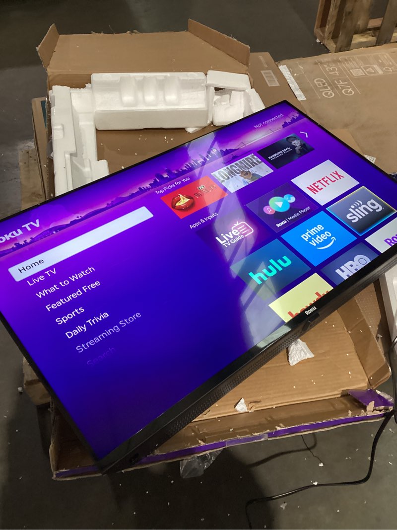 Condition photo showing As Is for Roku Smart TV 2025 – 40-Inch Select Series, 1080p Full HD TV – Roku TV with Voice Remote – Flat Screen LED Television with Wi-Fi for Streaming Live Local News, Sports, Family Entertainment 40" 1080p